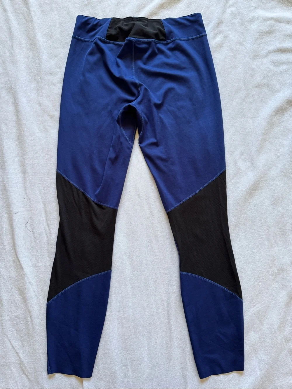 Patagonia Women’s Medium Blue Black Mesh Running Workout Leggings Activewear